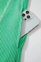 Mint Green Oversize Twist Ribbed Polo T Shirt Dress