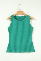 Bonbon Slim Ribbed Mineral Wash Tank Top
