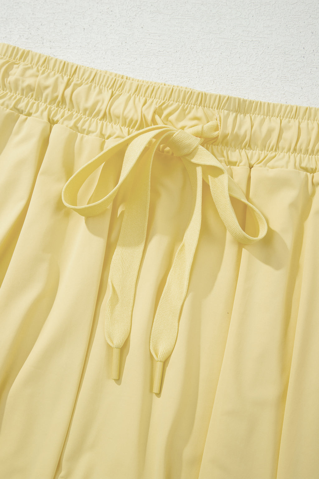 Beige Drawstring Elastic Waistband Lined Tennis Skorts