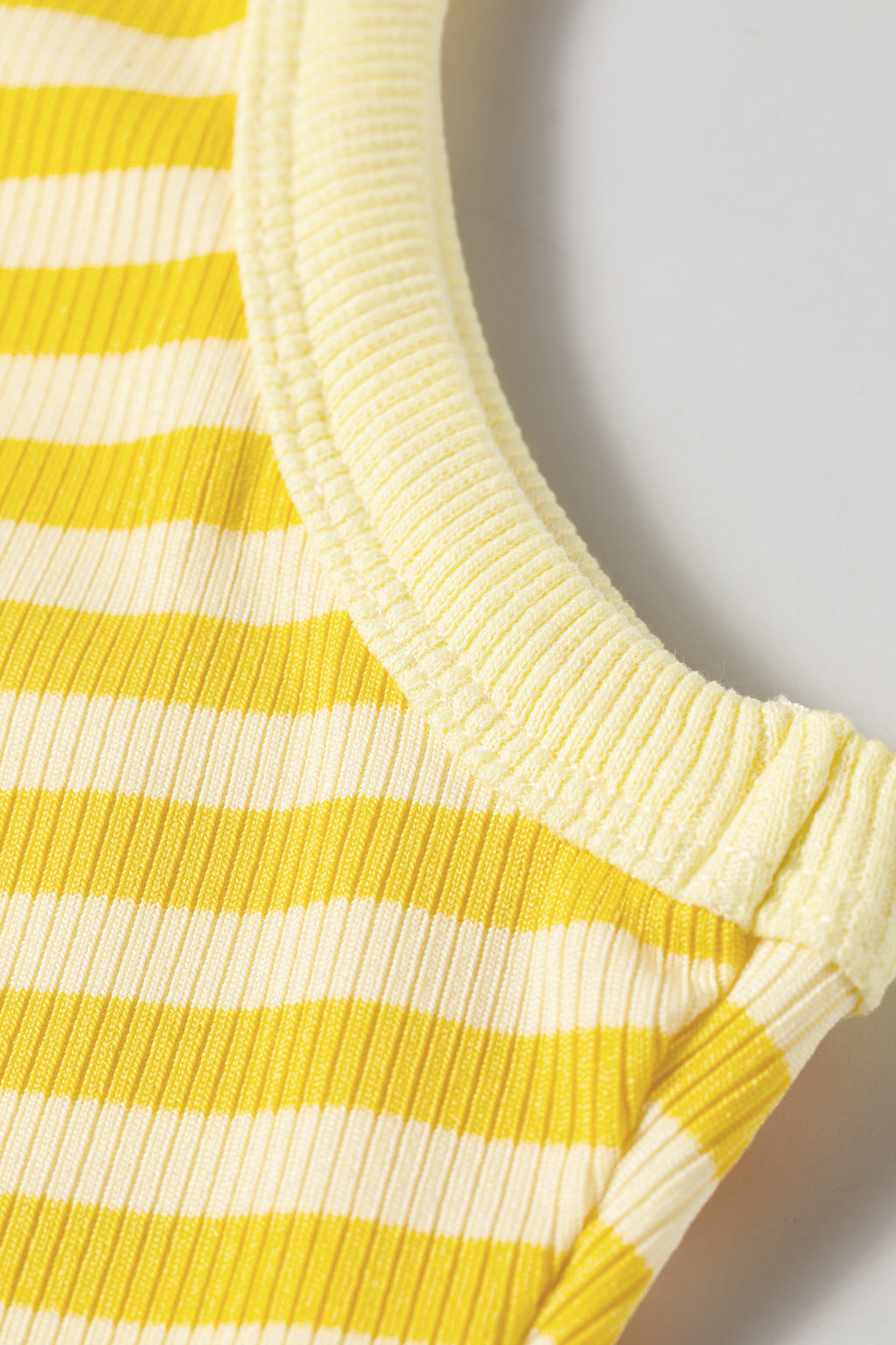 Sky Blue Stripe Ribbed Knit Slim Tank Top
