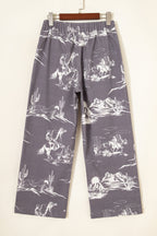 Gray Wild West Riding Vintage Printed Shift Jeans