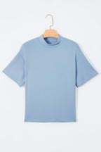 Sachet Pink Solid Color High Neck Oversize Tee