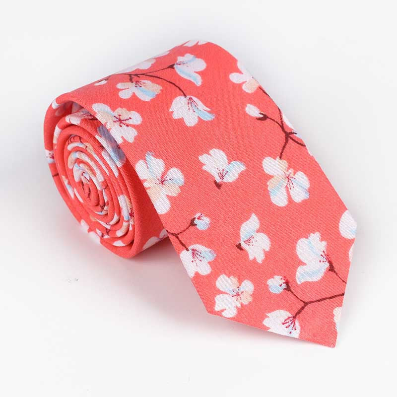 Necktie Men's New Cotton Printed Necktie Small Fresh Multi Color Necktie