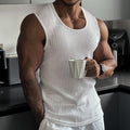 Men’s Summer Knitted Vertical Stripe Sleeveless Fitness Tank Top