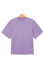 Sachet Pink Solid Color High Neck Oversize Tee