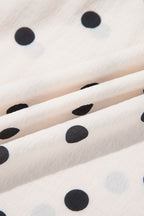 White Polka Dot Ruffled Slit Maxi Skirt