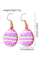 Sachet Pink Easter Eggs Pattern Hook Earrings