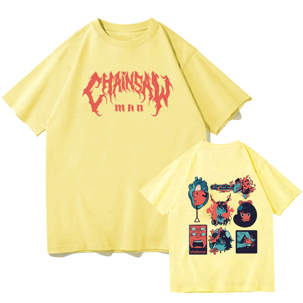 Chainsaw Man Harajuku Loose Fit Short Sleeve T-Shirt
