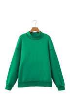 Bright Green Oversize Drop Shoulder Reversible Mock Neck Sweatshirt