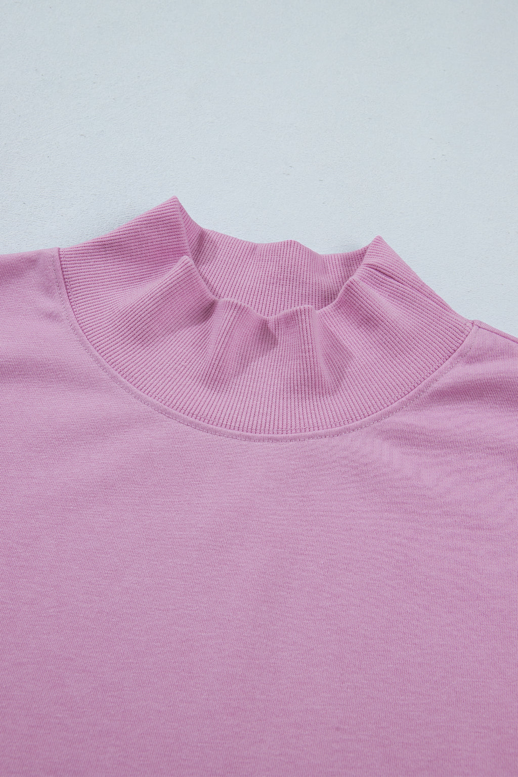 Pink Solid Color High Neck Cap Sleeve Loose Top