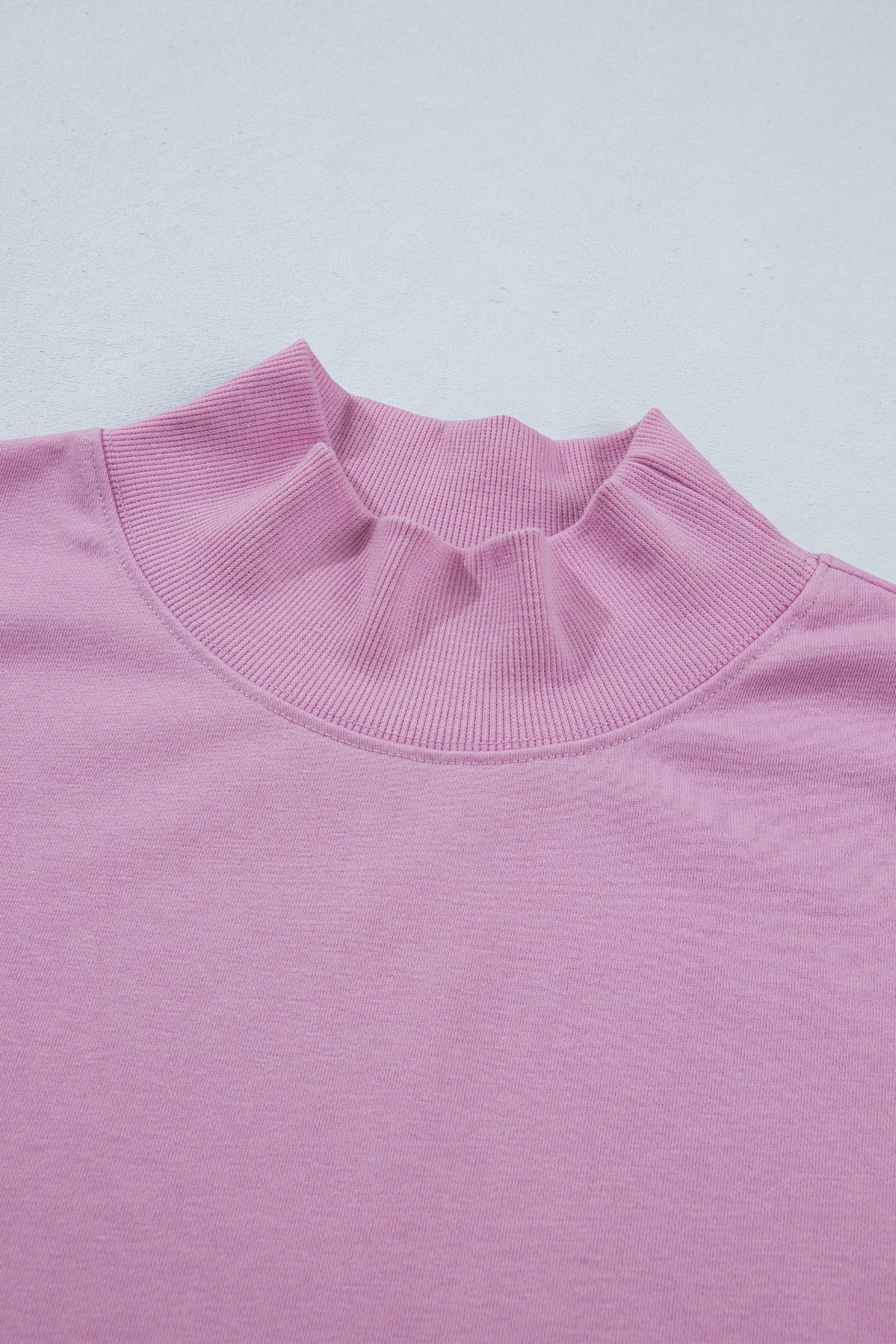 Pink Solid Color High Neck Cap Sleeve Loose Top
