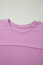 Rose Red Drop Shoulder Boxy Tee and Barrel Pants Set