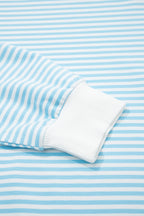 Pink Stripe Oversize Mock Neck Sweatshirt and Shorts Set
