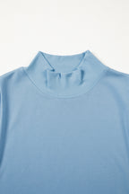 Pink Solid Color High Neck Cap Sleeve Loose Top