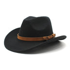 Retro Camel Wide Brim Wool Denim Top Hat