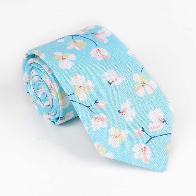 Necktie Men's New Cotton Printed Necktie Small Fresh Multi Color Necktie