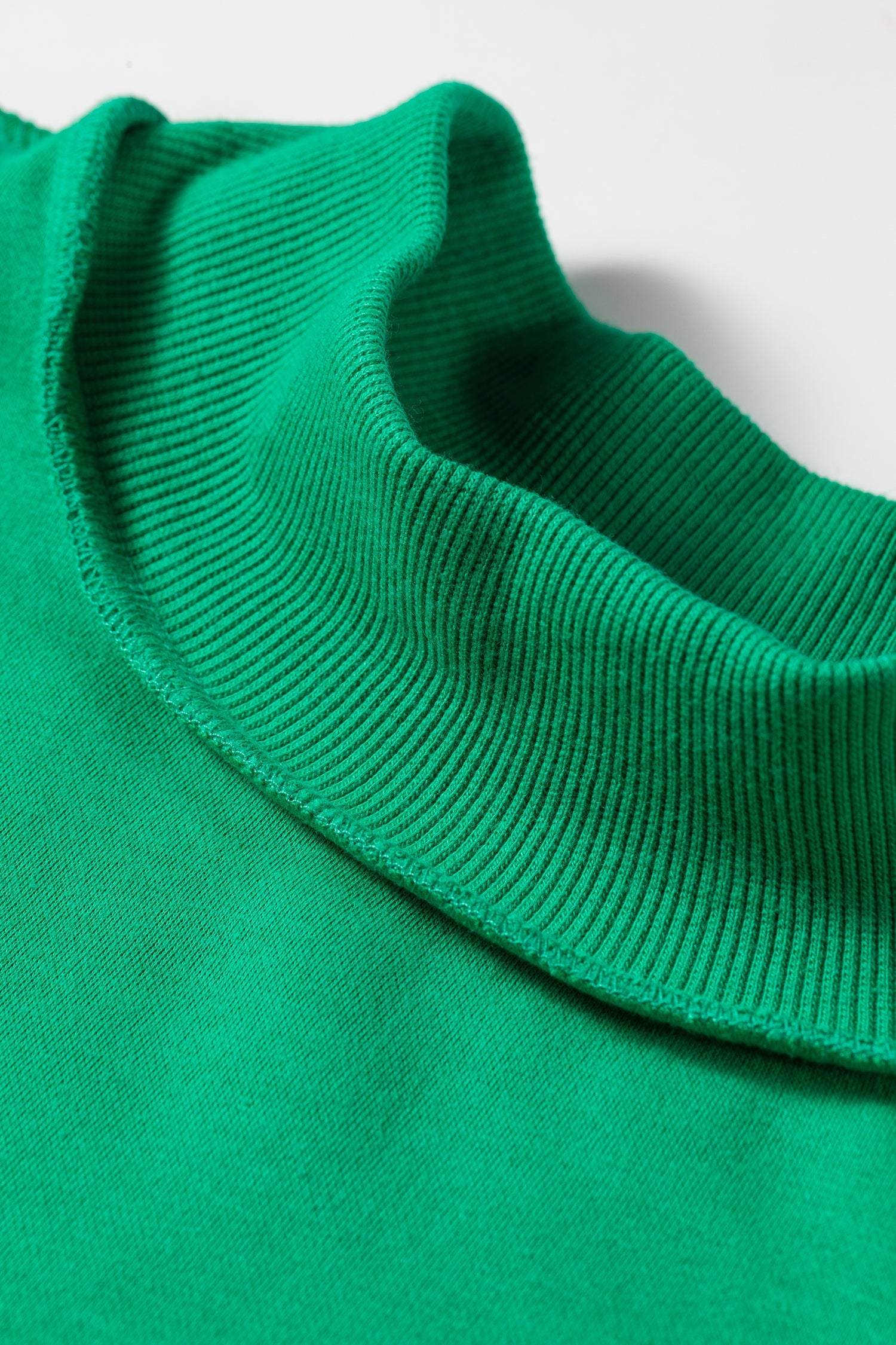 Bright Green Oversize Drop Shoulder Reversible Mock Neck Sweatshirt