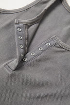Coffee Vintage Distressed Ribbed Mineral Wash Tank Top