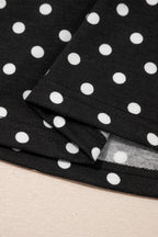 Fiery Red Polka Dot Drawstring Casual Mini Skort