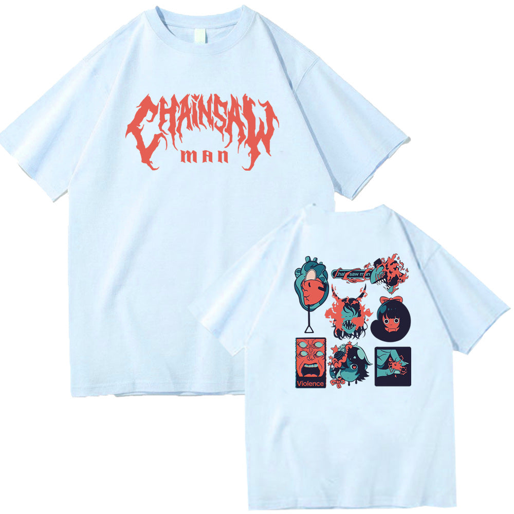 Chainsaw Man Harajuku Loose Fit Short Sleeve T-Shirt