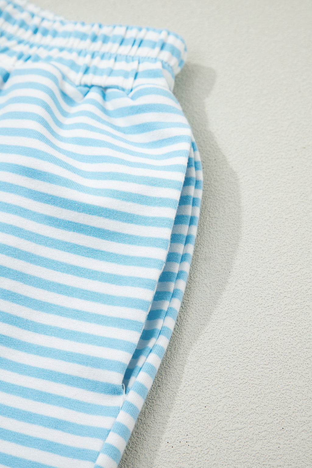 Pink Stripe Oversize Mock Neck Sweatshirt and Shorts Set