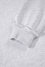 Light Grey High Neck Polka Dot Slogan Printed Baggy Sweatshirt