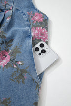 Myosotis Floral Print Denim Shortalls