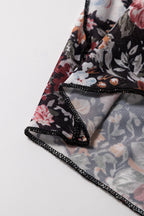 Brown Floral Print High Waist Maxi Skirt