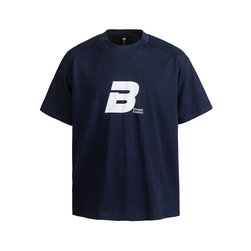 Men’s Casual Loose Fit Short Sleeve T-Shirt with Letter Print