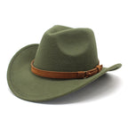 Retro Camel Wide Brim Wool Denim Top Hat