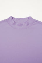 Sachet Pink Solid Color High Neck Oversize Tee