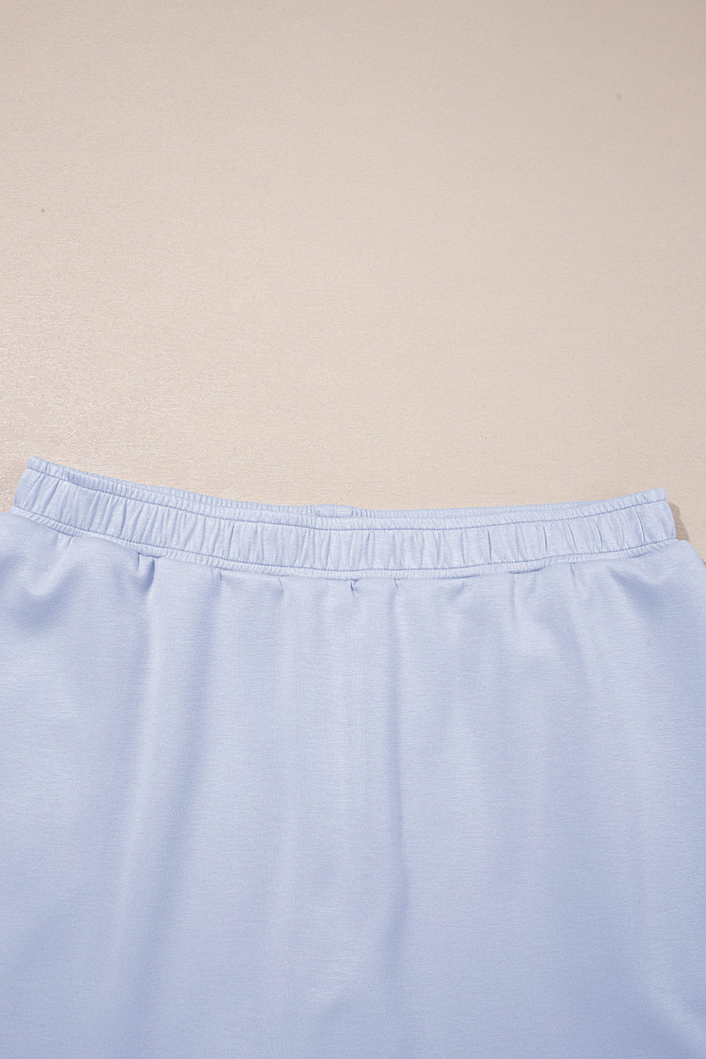 Beau Blue Puff Sleeve Pearl Embellished Scallop Trim Top 2 Piece Skort Set