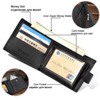 X.D.BOLO Men’s Genuine Cowhide Leather Wallet with Coin Pocket