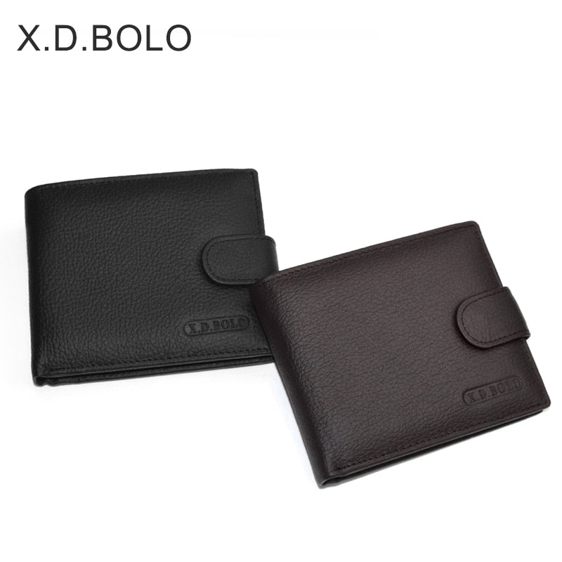 X.D.BOLO Men’s Genuine Cowhide Leather Wallet with Coin Pocket