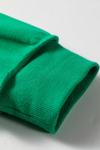 Bright Green Oversize Drop Shoulder Reversible Mock Neck Sweatshirt