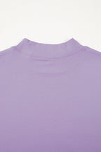 Sachet Pink Solid Color High Neck Oversize Tee