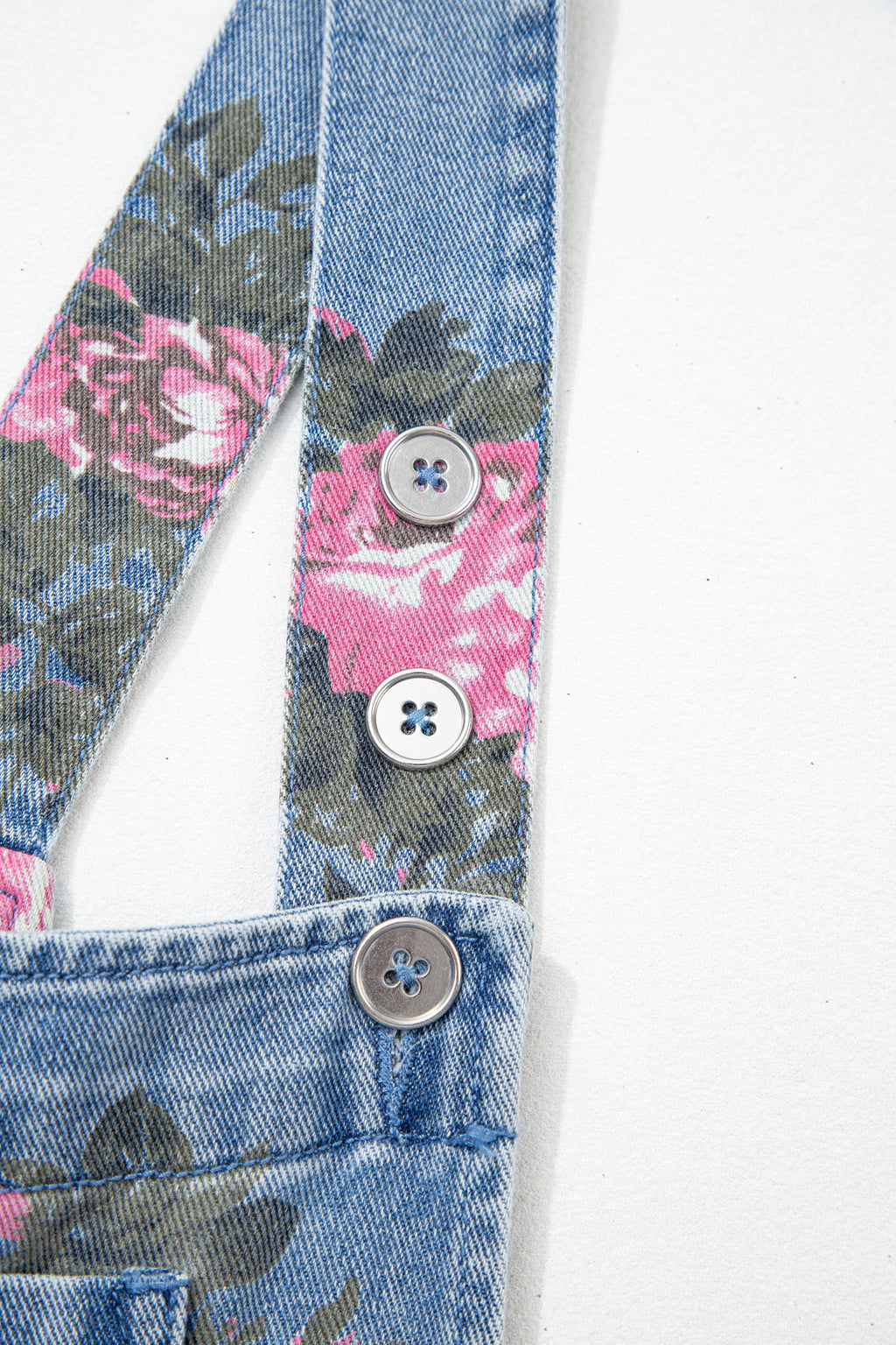 Myosotis Floral Print Denim Shortalls
