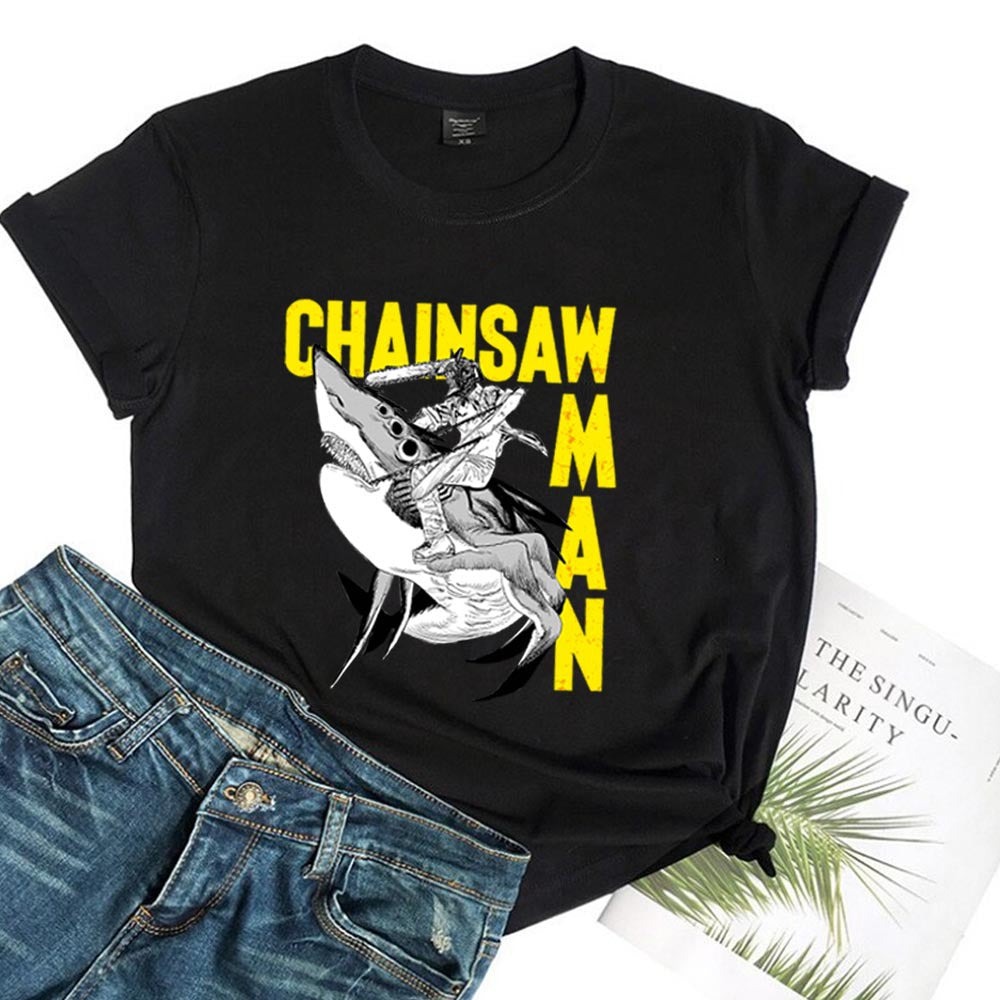 Chainsaw Man Harajuku Graphic Printed Short Sleeve Tee