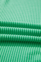 Mint Green Oversize Twist Ribbed Polo T Shirt Dress