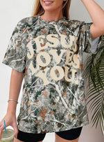 Beige Camo Woodland LOVE LIKE JESUS Casual Tee