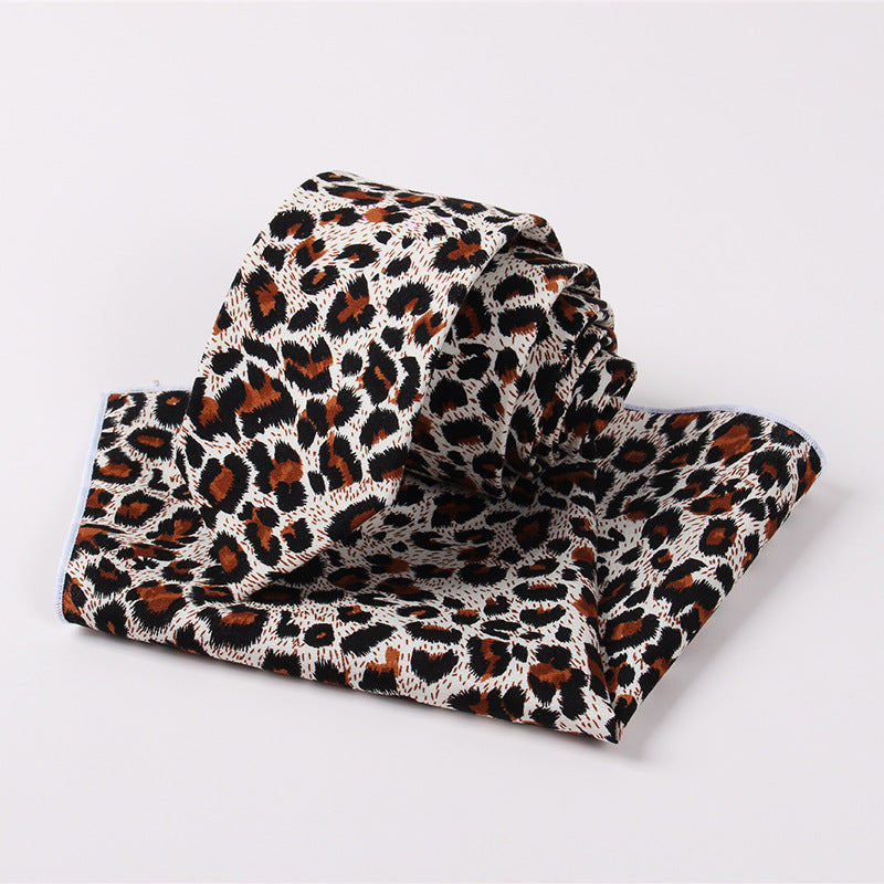 Necktie Suit Printed Cotton Necktie Pocket Towel Trendy Two Piece Set