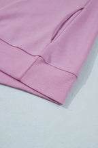 Pink Solid Color High Neck Cap Sleeve Loose Top