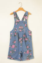 Myosotis Floral Print Denim Shortalls