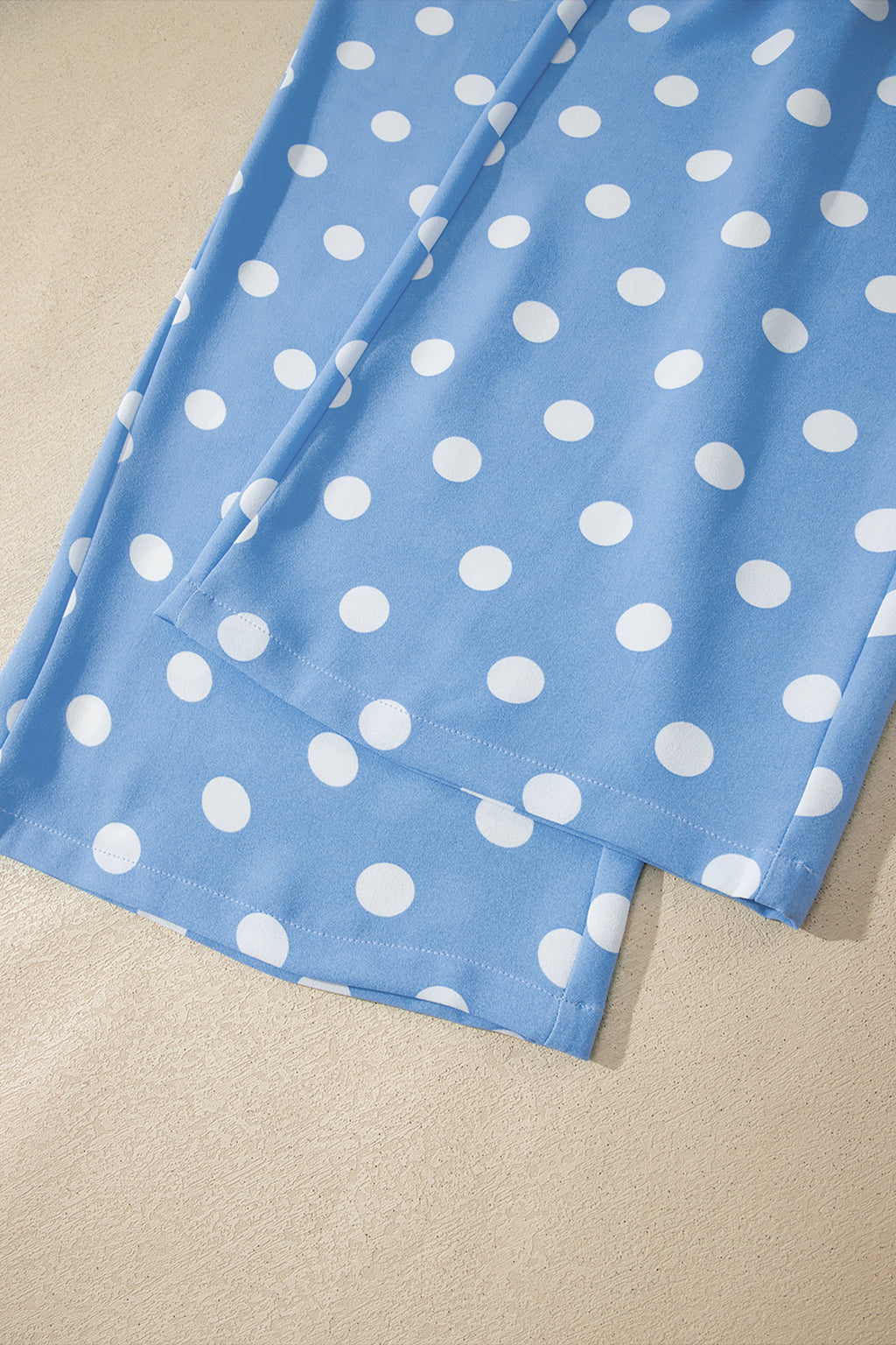 White Polka Dot Print Patched Pocket Mid-rise Straight Leg Pants