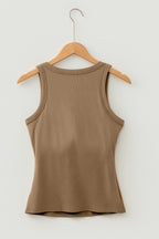 Four Leaf Clover Slim Ribbed Padded Tank Top