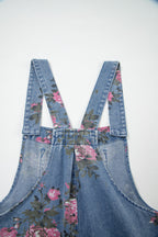 Myosotis Floral Print Denim Shortalls