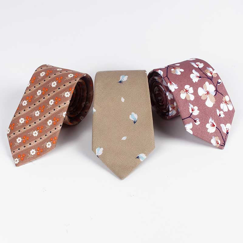 Necktie Men's New Cotton Printed Necktie Small Fresh Multi Color Necktie