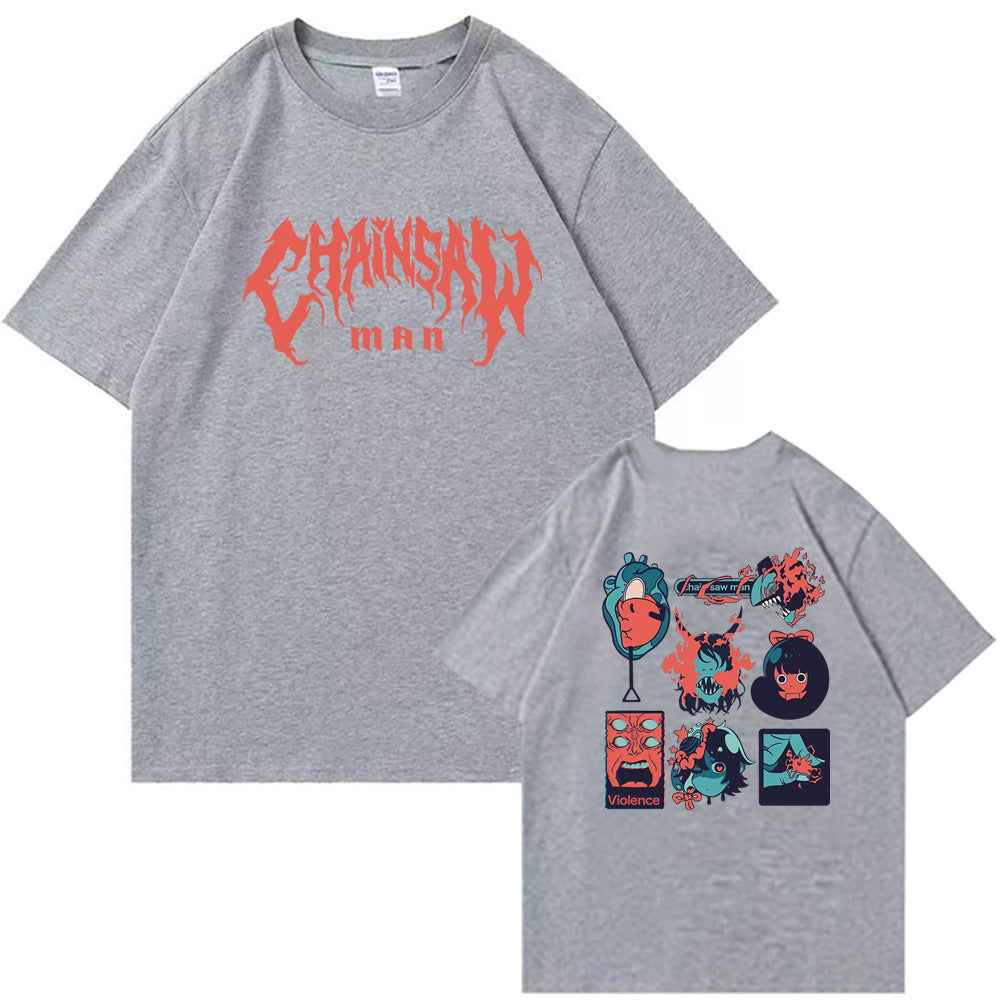 Chainsaw Man Harajuku Loose Fit Short Sleeve T-Shirt