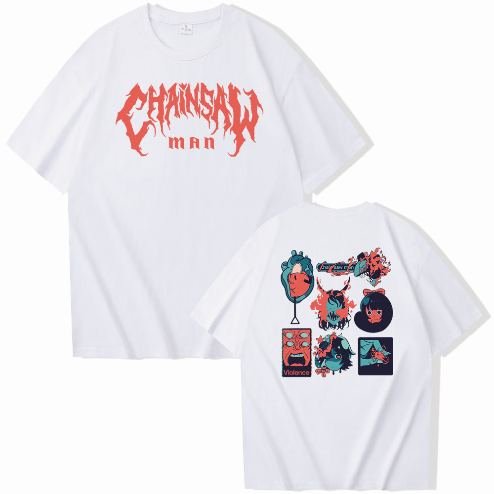 Chainsaw Man Harajuku Loose Fit Short Sleeve T-Shirt