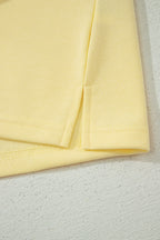 Banana Cream Loose Polo Tee Elastic Waist 2pcs Short Set